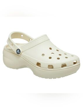 New CROCS Womens CLASSIC PLATFORM CLOG BONE Size 10